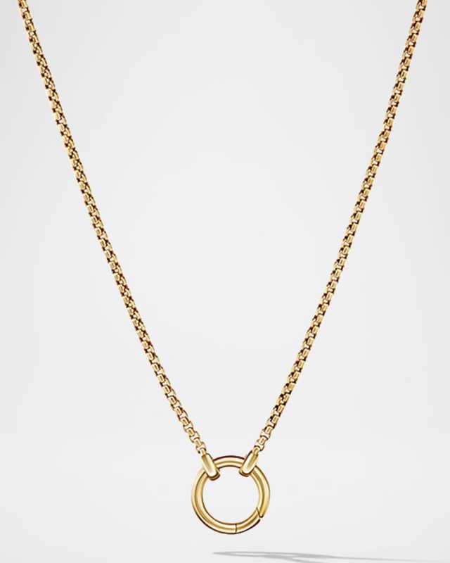 Smooth Amulet Vehicle Box Chain Necklace in 18K Yellow Gold, 1.75mm