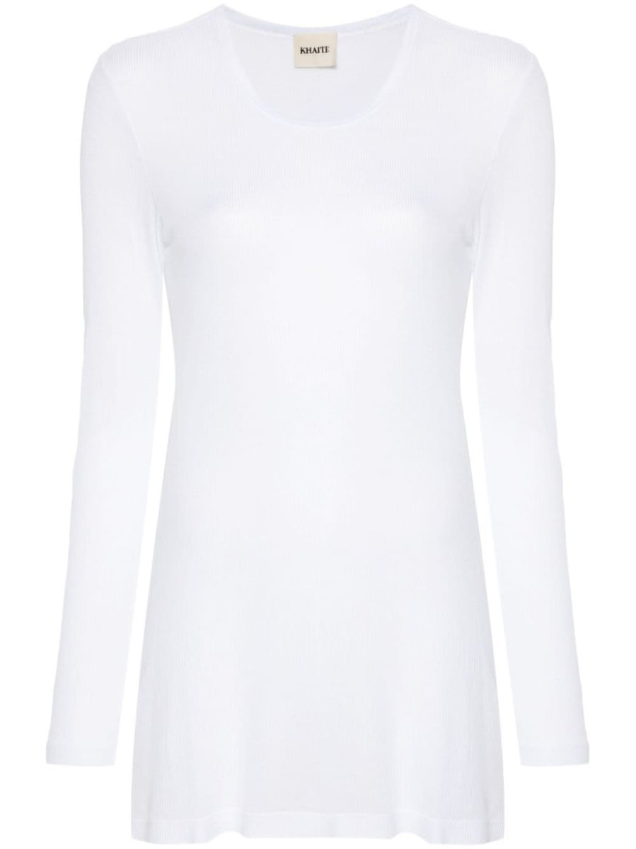 ribbed long-sleeve top