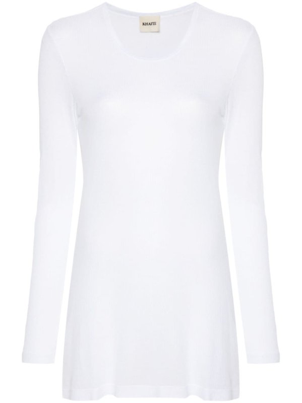 ribbed long-sleeve top