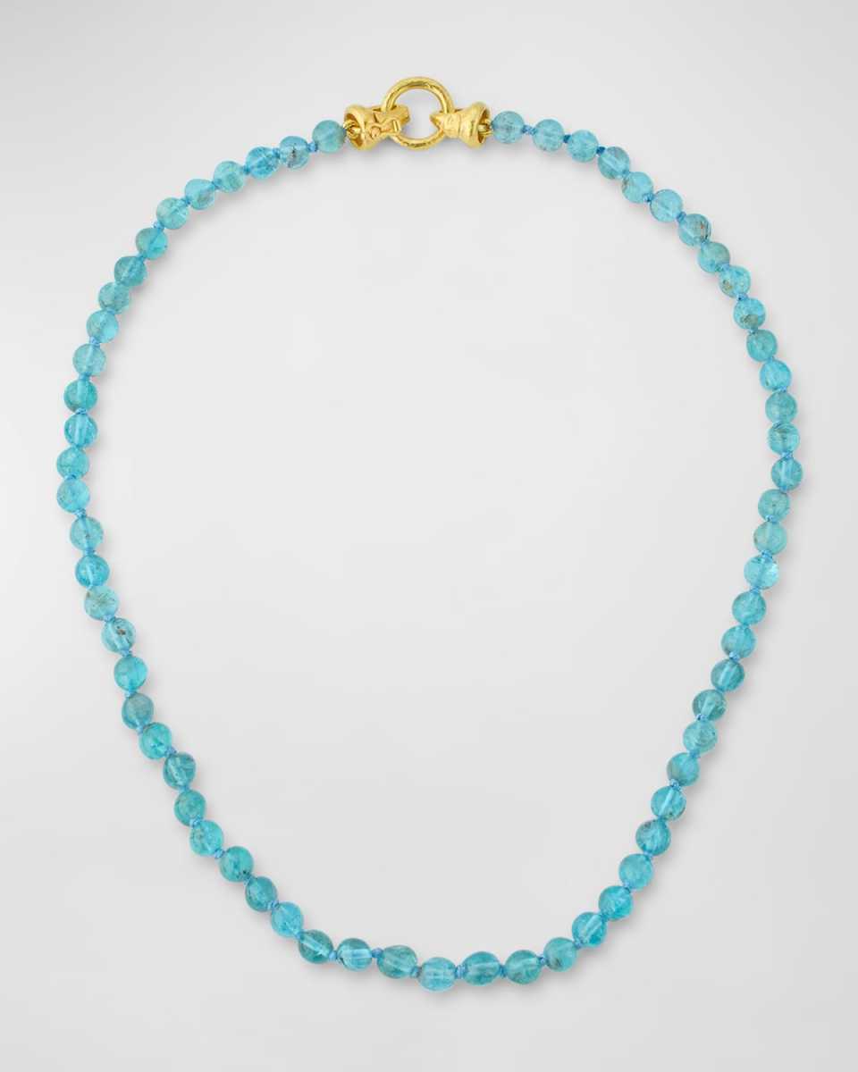 19K Apatite Beaded Necklace with Serena Clasp