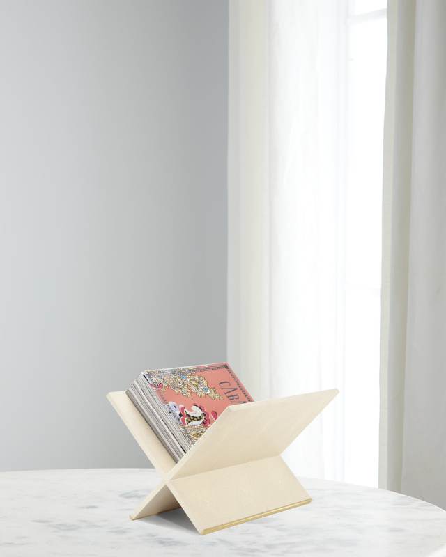 Faux Shagreen-Embossed Magazine Rack