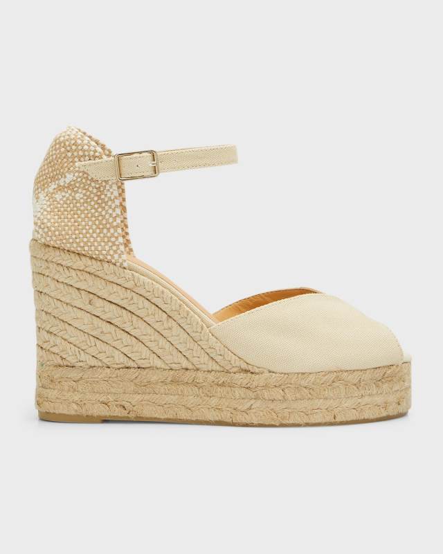 Bianca Canvas Ankle-Strap Espadrille Sandals