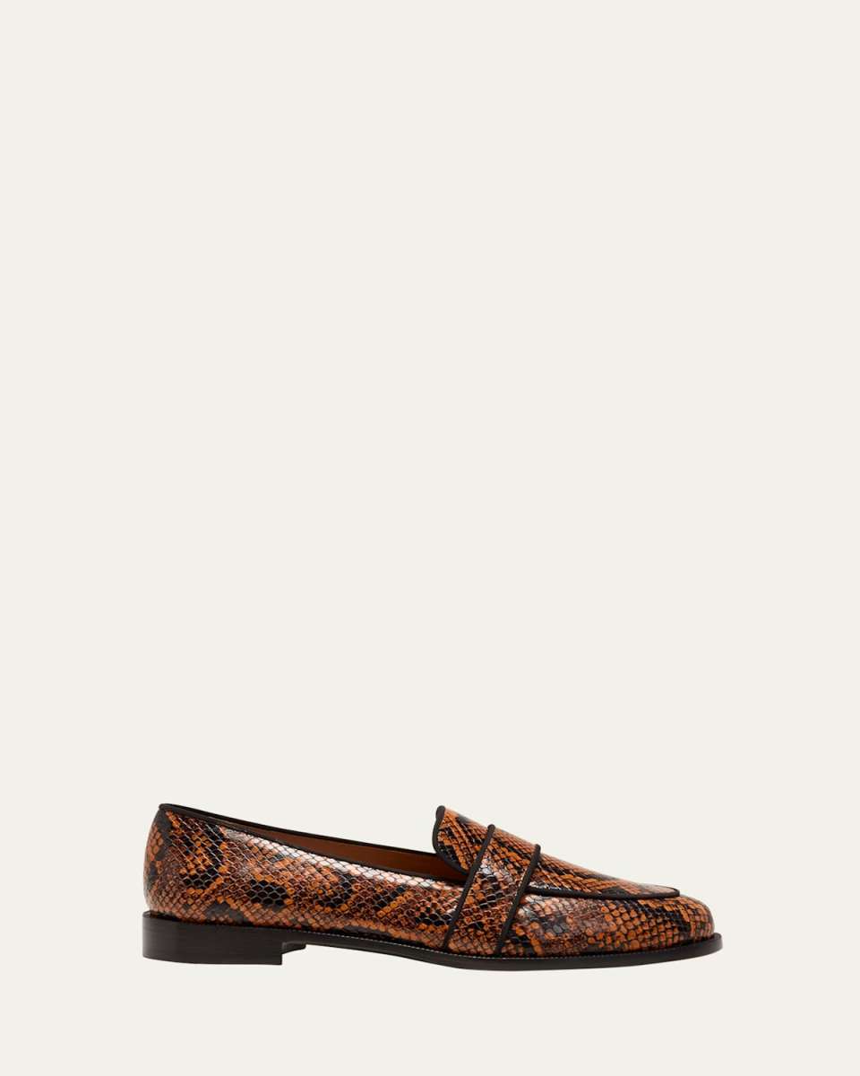 Martin Snake Embossed Slip-On Loafers