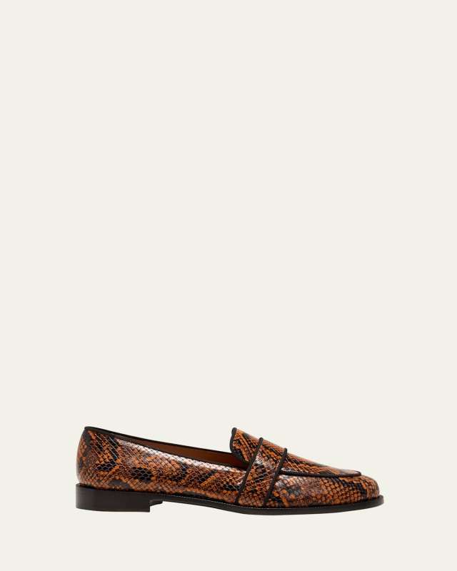 Martin Snake Embossed Slip-On Loafers