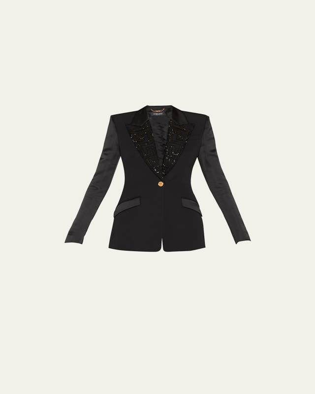 Greca Crystal Grain de Poudre Evening Jacket
