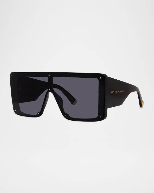Oversized Shielded Logo-Print Sunglasses