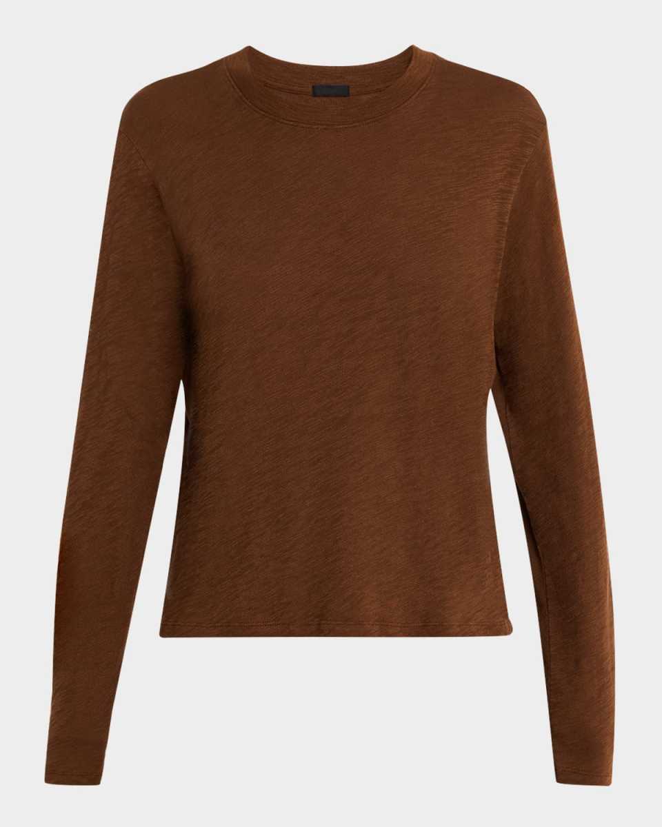 Slub Jersey Long-Sleeve Crop Tee