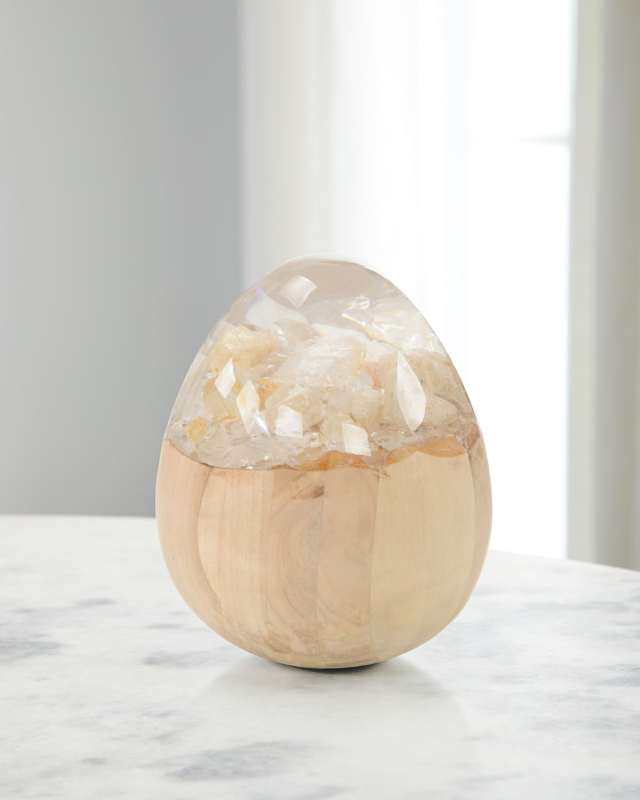 Clear Resin & Wood Stone Egg