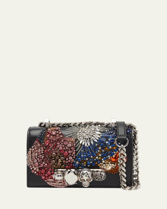 Mini Skull Crystals Chain Crossbody Bag