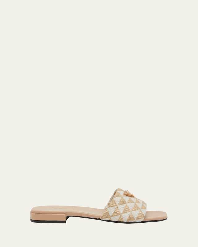 Triangle Jacquard Flat Sandals