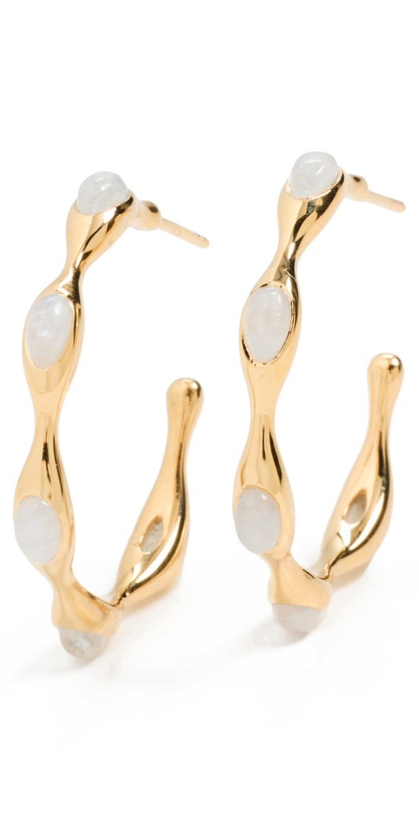 Missoma Magma Gemstone Large Hoop Earrings Gold
