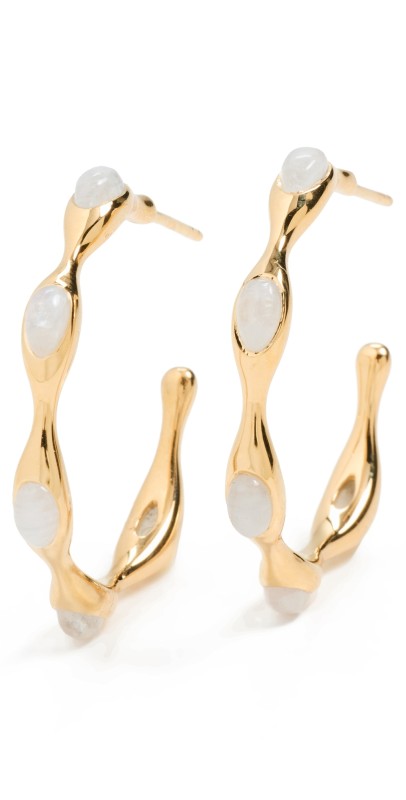 Missoma Magma Gemstone Large Hoop Earrings Gold