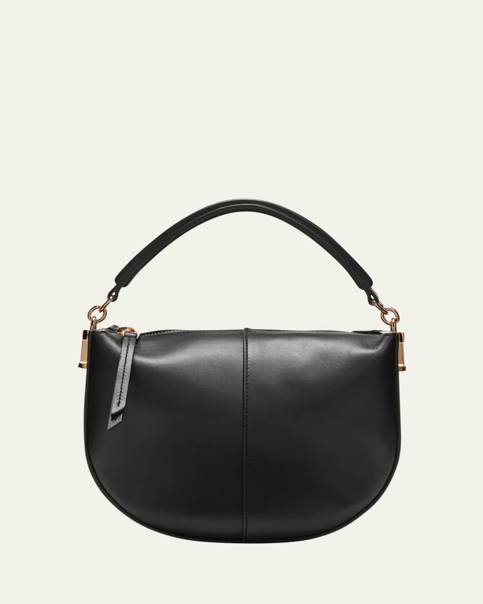 Mini Zip Leather Hobo Bag