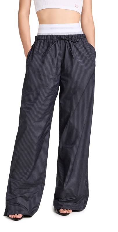 Alexander Wang Baggy Track Pants with Integrated Briefidnight