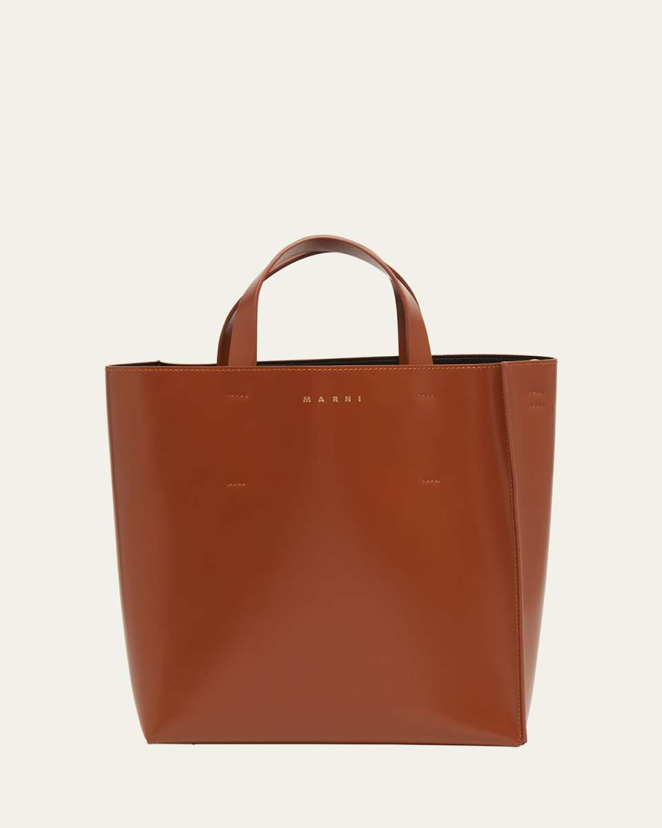 Museo Rigid North-South Small Leather Tote Bag