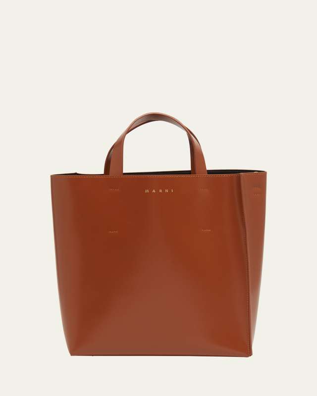 Museo Rigid North-South Small Leather Tote Bag