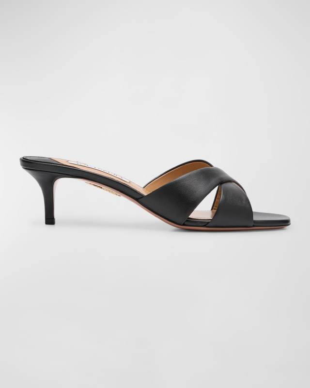 Leather Crisscross Mule Sandals