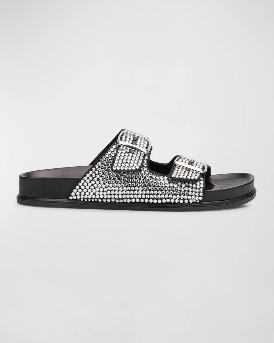 Emma Crystal Dual-Buckle Sporty Sandals