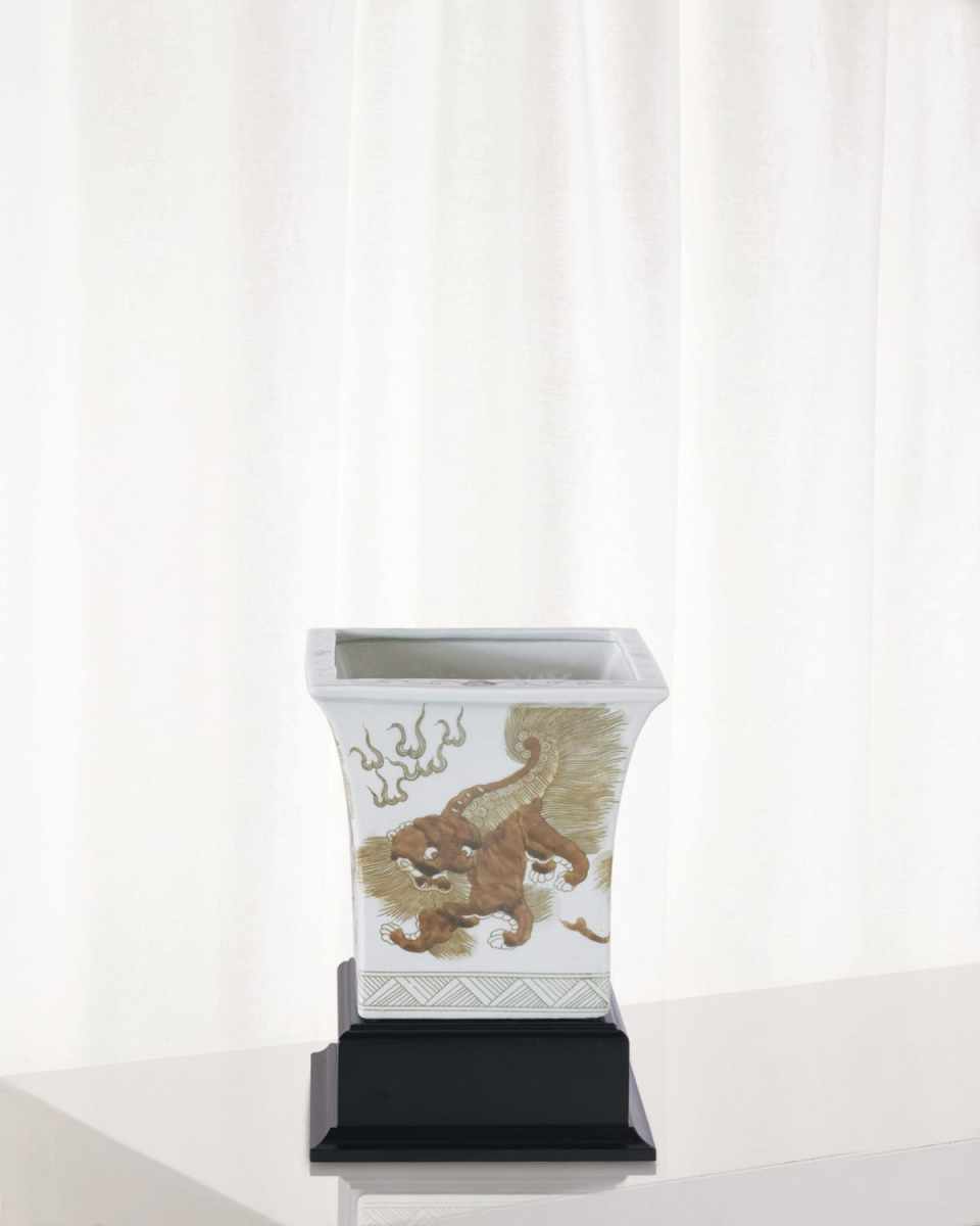 Chow Brown Square Planter with Stand