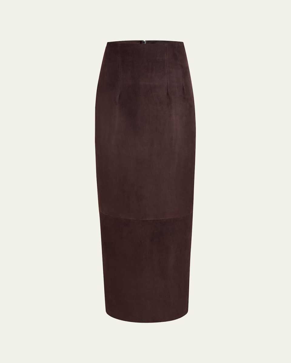 Loxley Long Pencil Leather Skirt