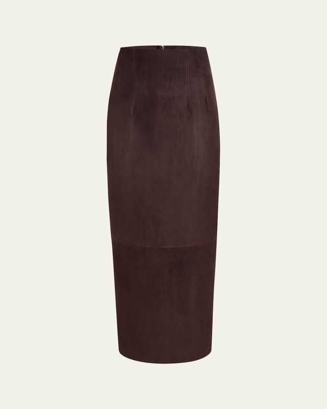Loxley Long Pencil Leather Skirt