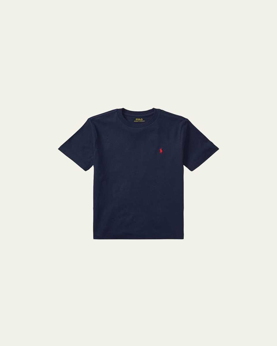 Boy's Cotton Jersey Crewneck Tee, Size S-XL