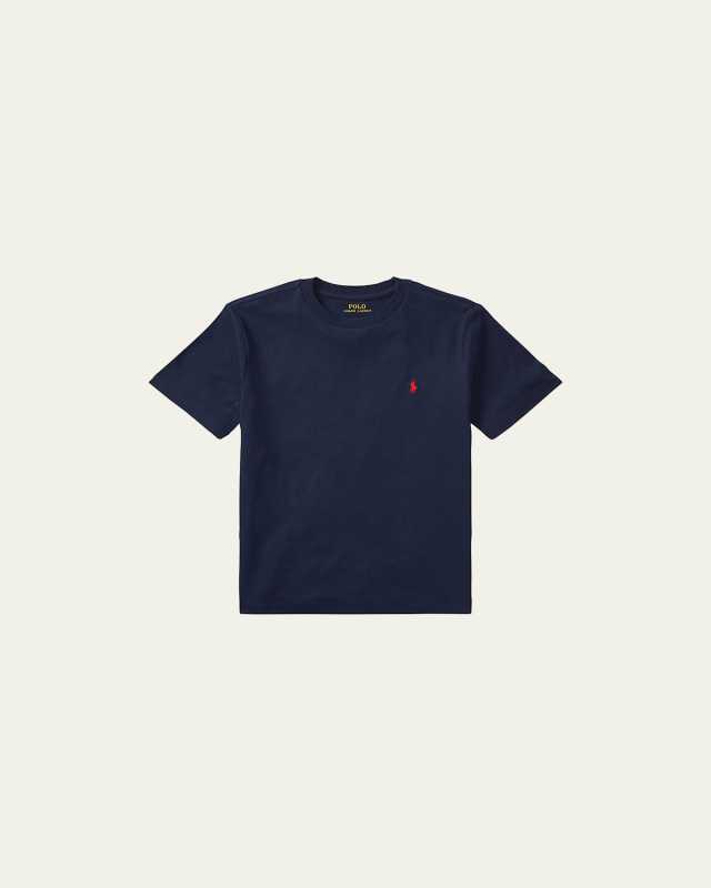Boy's Cotton Jersey Crewneck Tee, Size S-XL