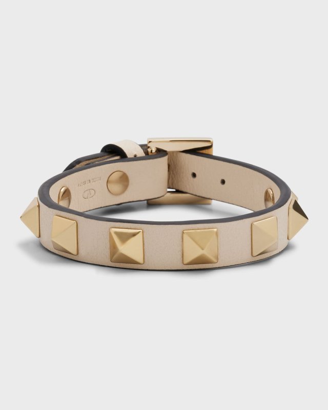 Rockstud Leather Buckle Bracelet
