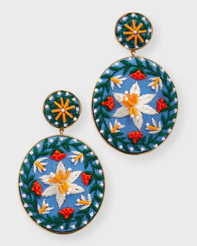 Positano Beaded Double Drop Earrings