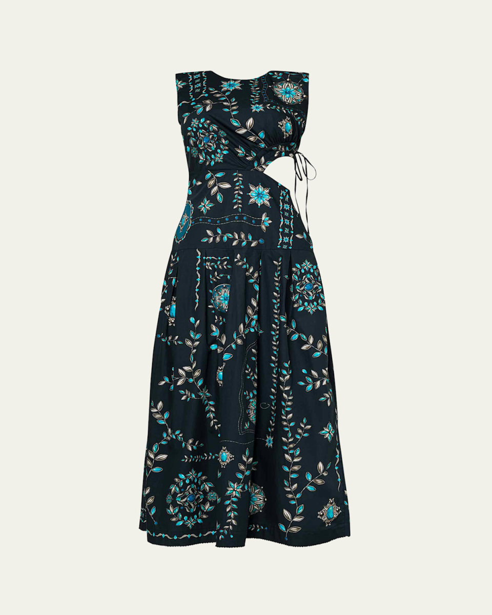Otoño Relicario Cutout Sleeveless Midi Dress