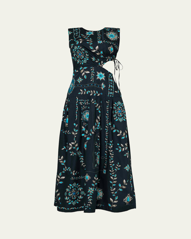 Otoño Relicario Cutout Sleeveless Midi Dress