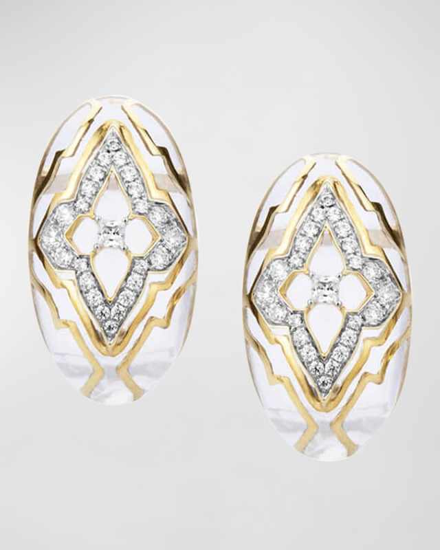 18K Yellow Gold Pure Clear Kashmir Day Dreamer Earrings