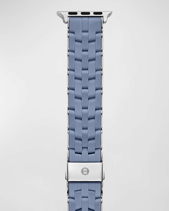 5 Link Silicone Wrapped Bracelet Band for Apple Watch, Blue Dusk