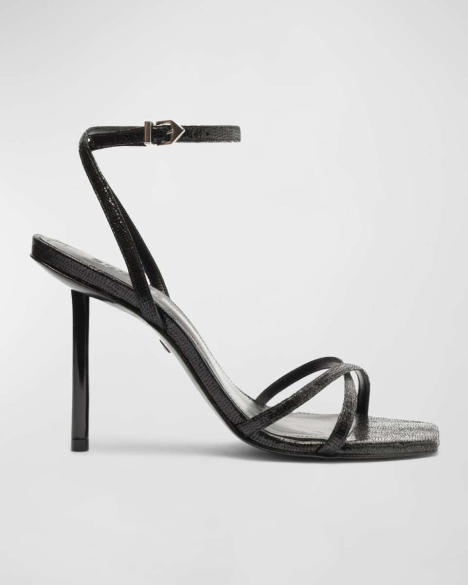 Eva Leather Crisscross Stiletto Sandals
