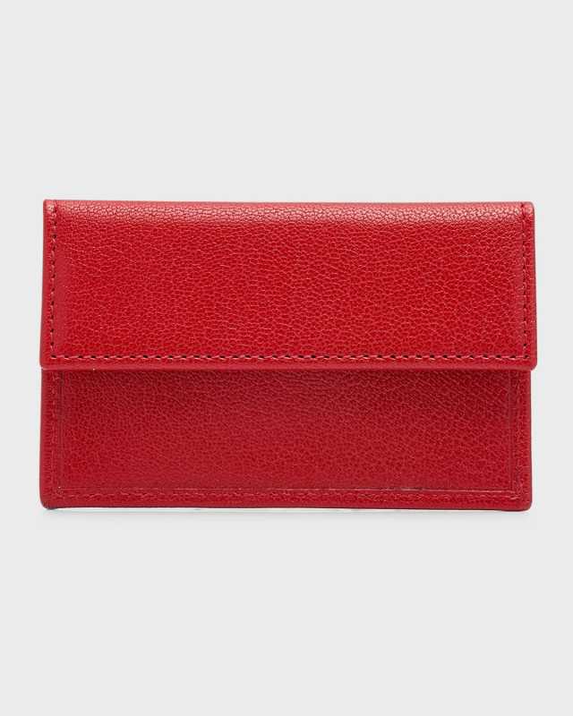 Two Card Case in Shiny Kid Leather