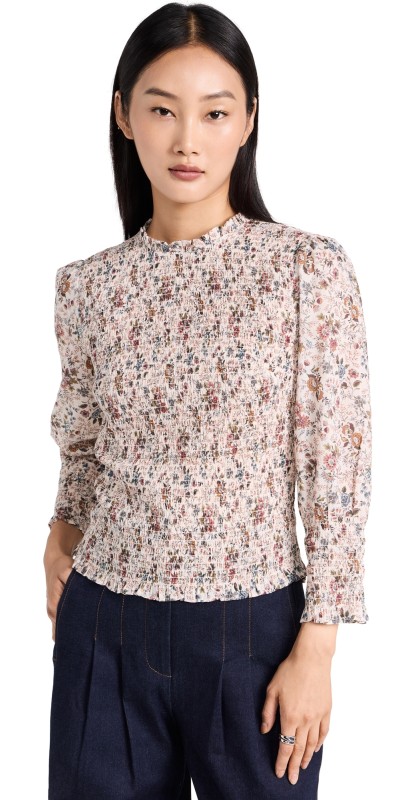 Veronica Beard Jean Kali Top Ecru Multi