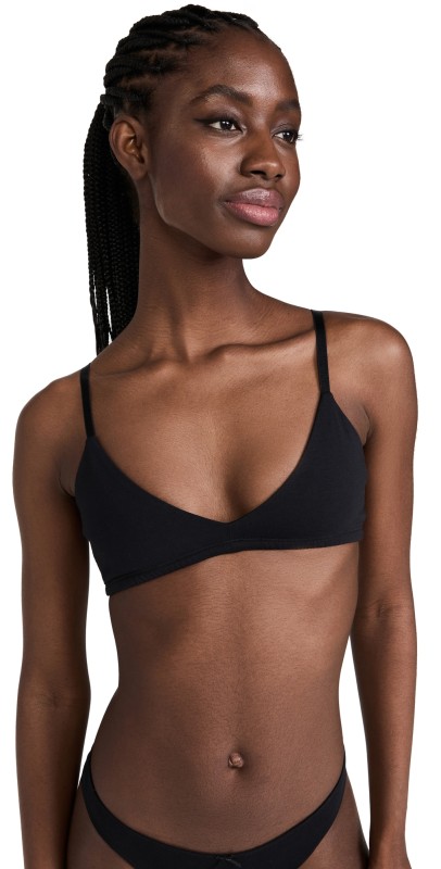 Eberjey Pima Stretch Cotton Bralette Black