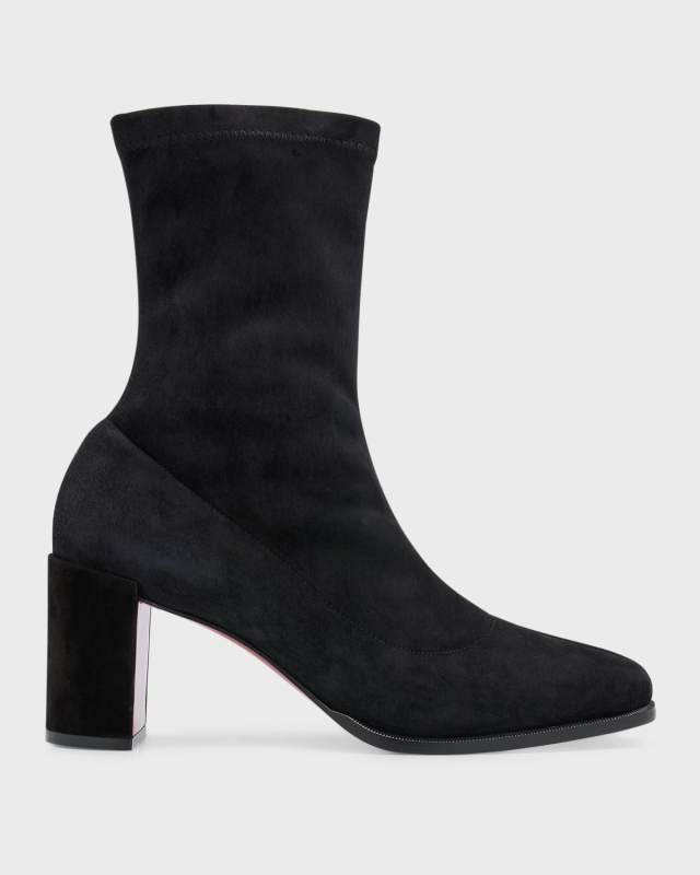 Adoxa Stretch Suede Red-Sole Booties