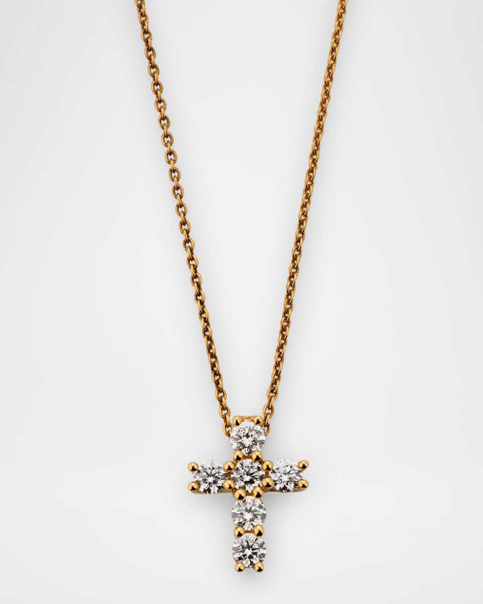 Talisman 18K White Gold Diamond Mini Cross Pendant Necklace