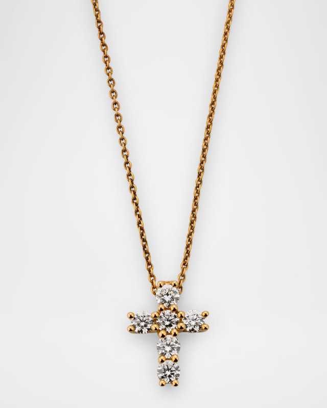 Talisman 18K White Gold Diamond Mini Cross Pendant Necklace