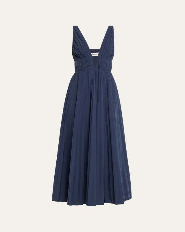 Stephanie Sleeveless Pleated Midi Dress