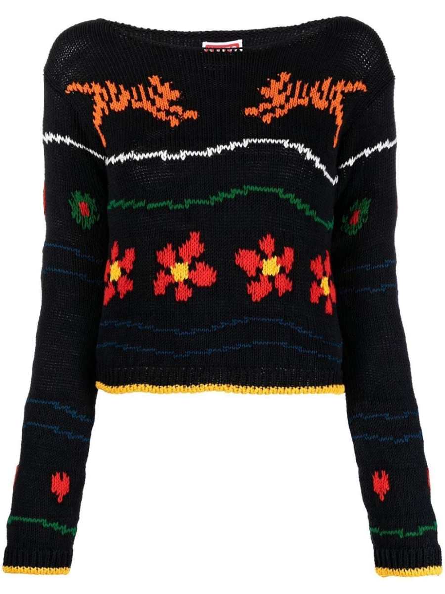 intarsia-knit design jumper
