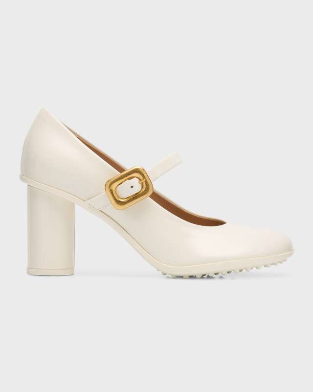 Atomic Leather Cylinder-Heel Pumps