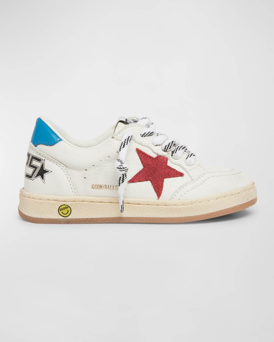 Kid's Ballstar Suede Star Low-Top Leather Sneakers, Toddler/Kids