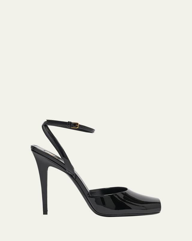 La Scandale Patent Ankle-Strap Sandals