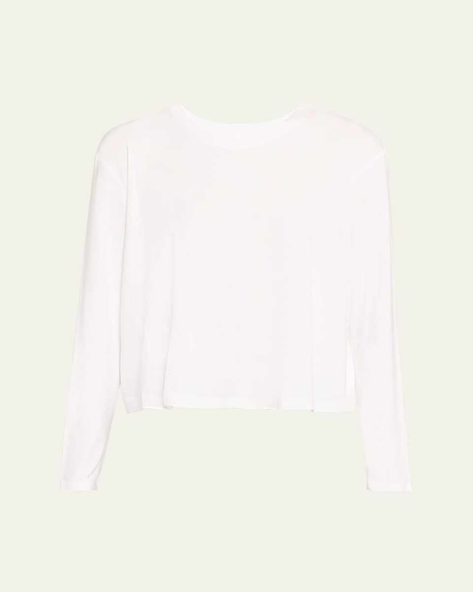 Cropped Boyfriend Long-Sleeve Crewneck T