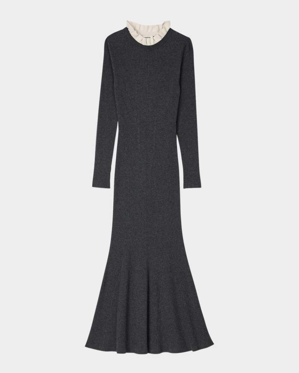Elorine Ruffled-Neck Knit Dress