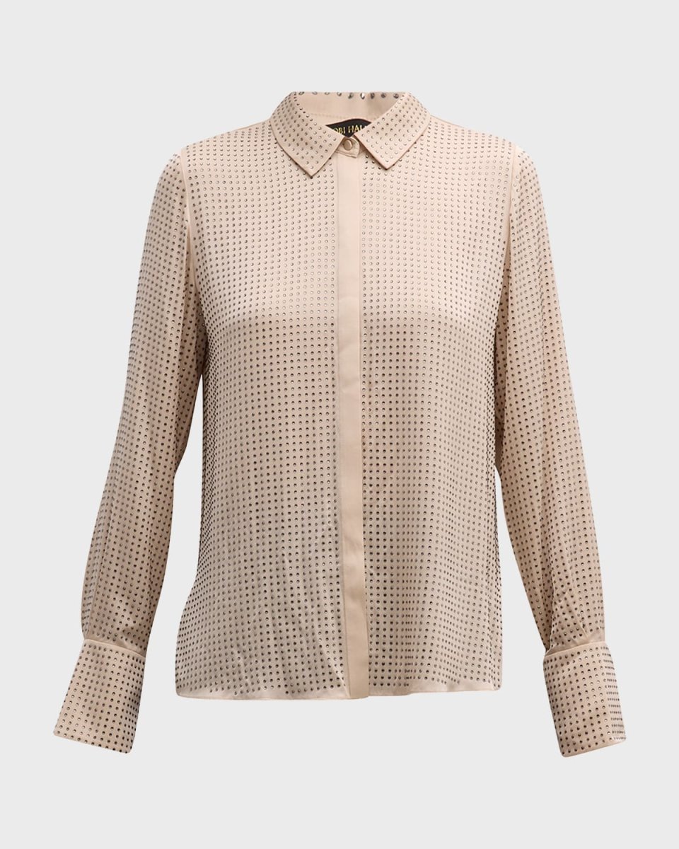 Callie Button-Down Rhinestone Blous
