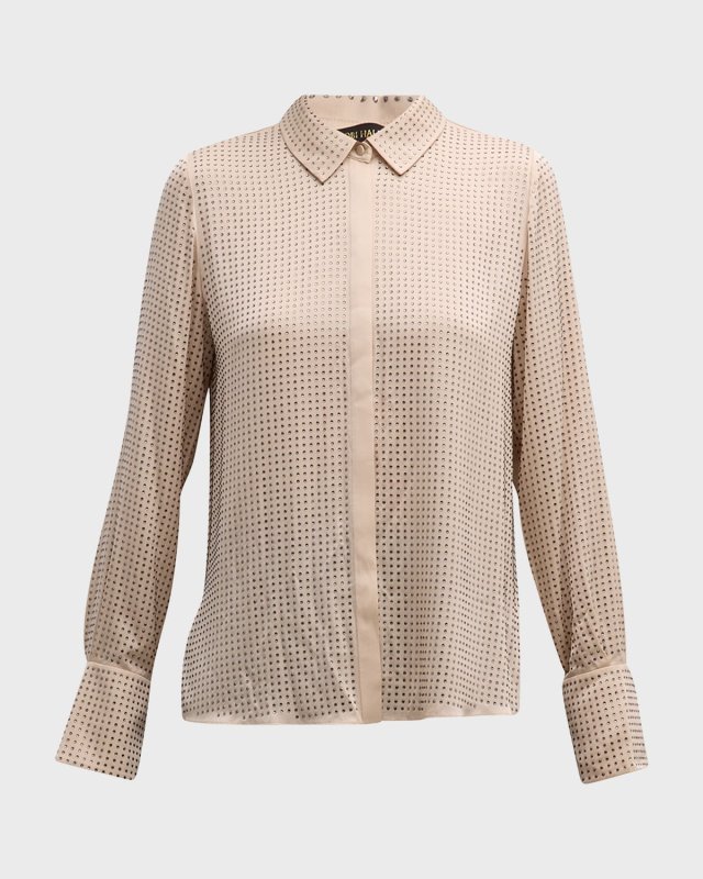 Callie Button-Down Rhinestone Blous