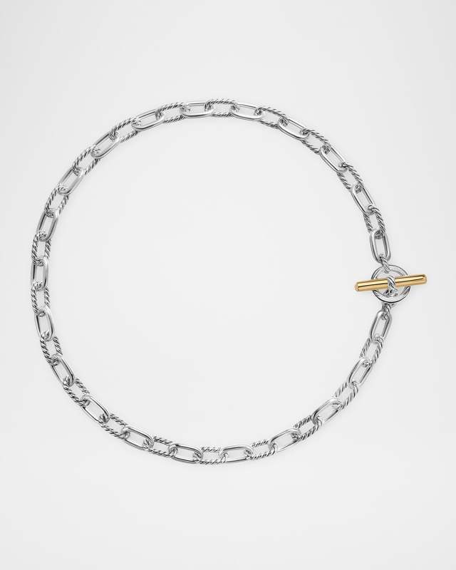 Madison Necklace with Toggle in 18K Gold and Silver, 8.5mm, 18"L